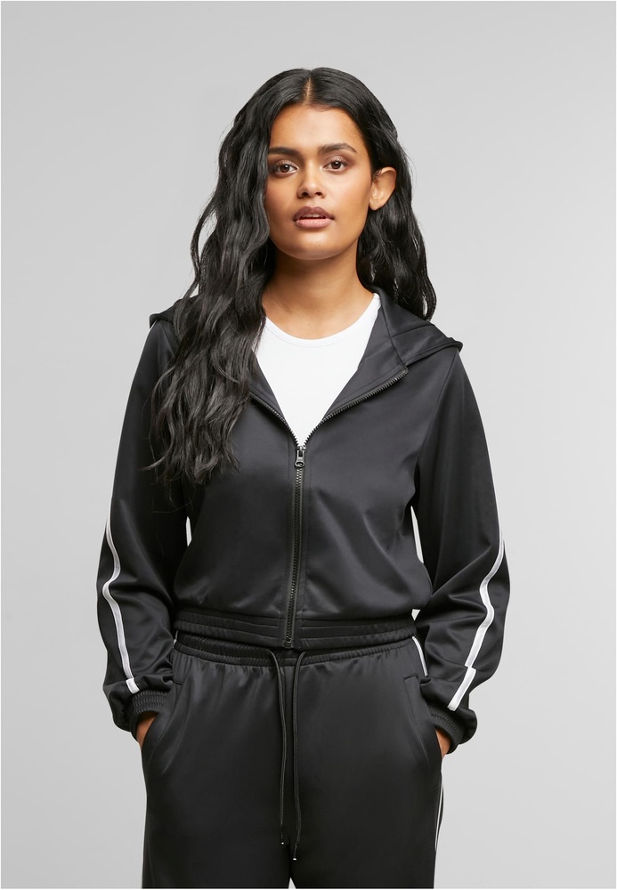 UrbanClassicsDamenLadiesCroppedTrackJacketTB7135Black-3XL