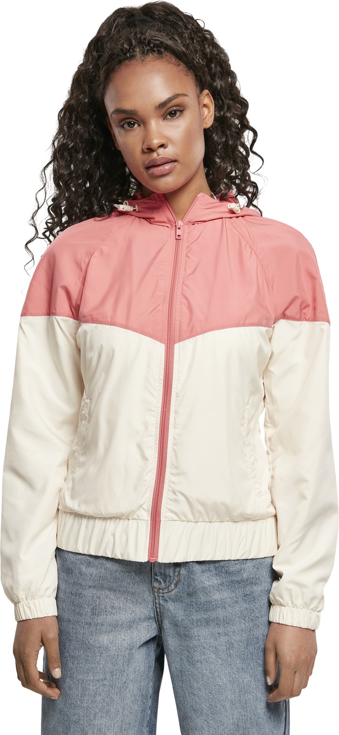 UrbanClassicsDamenJackeLadiesArrowWindbreakerPalepinkWhitesand-3XL