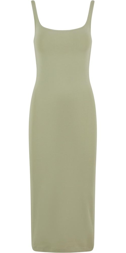 UrbanClassicsDamenKleidknielangLadiesBasicLongCottonJerseyDressTB7180Softsalvia-3XL