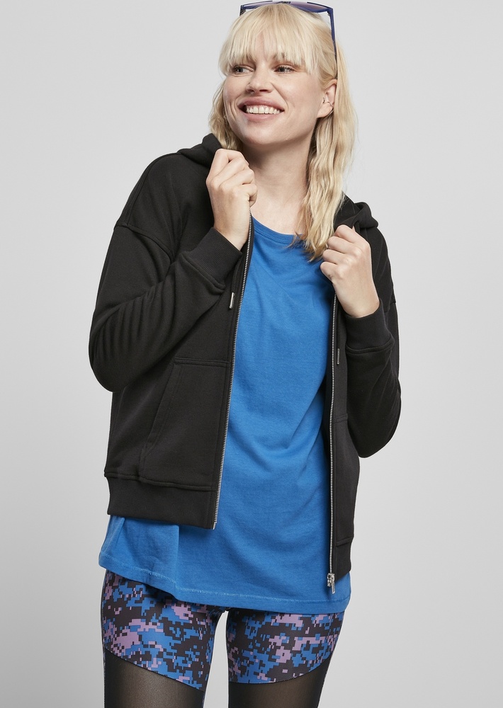 UrbanClassicsDamenHoodieLadiesOrganicTerryZipHoodyBlack-3XL