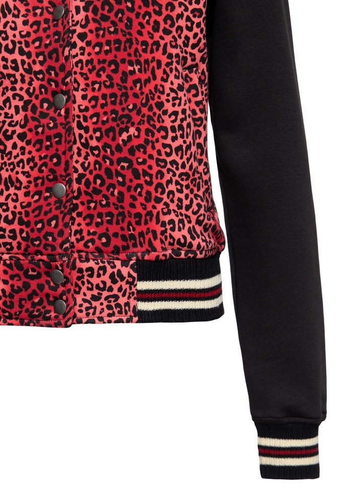 QueenKerosinDamenCollegeSweatJacketLeoRockNRollQKI34005