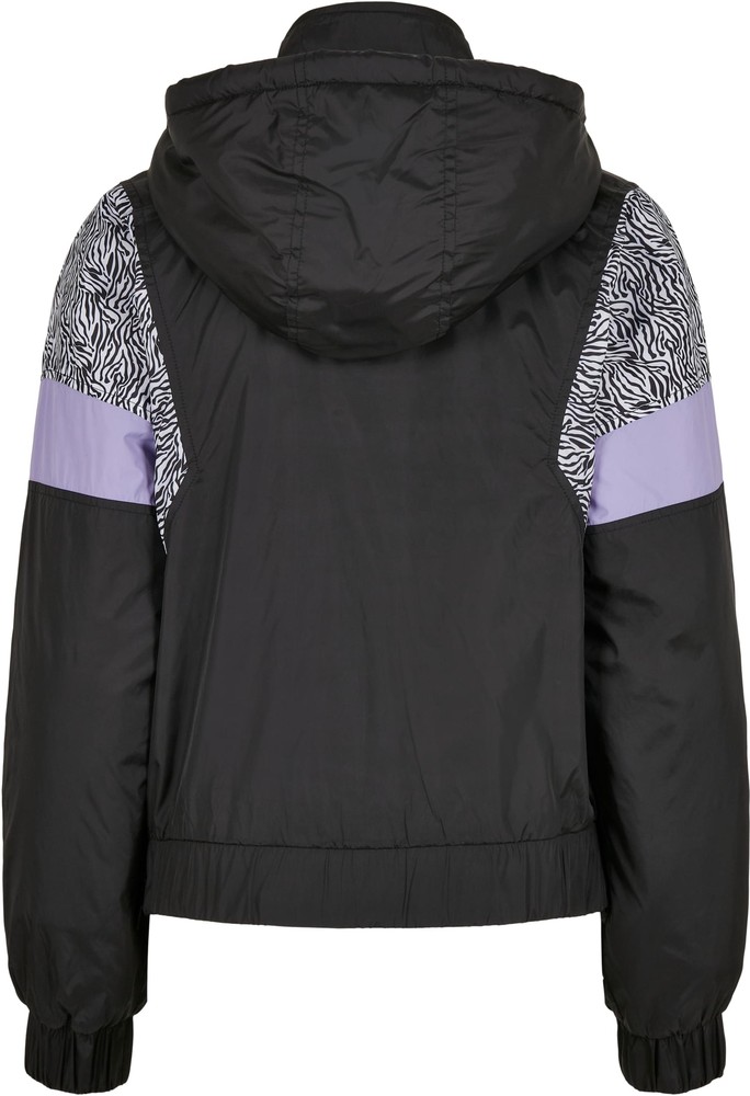UrbanClassicsDamenJackeLadiesAOPMixedPullOverJacketBlackZebra-3XL