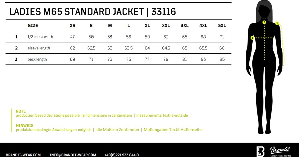 BranditWomenJackeLadiesM65StandardJacketBlack-XS