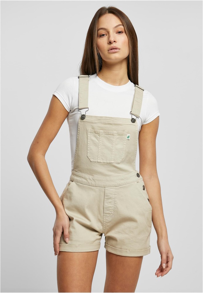 UrbanClassicsDamenLatzhoseLadiesOrganicShortDungareeOffwhiteRaw-3XL