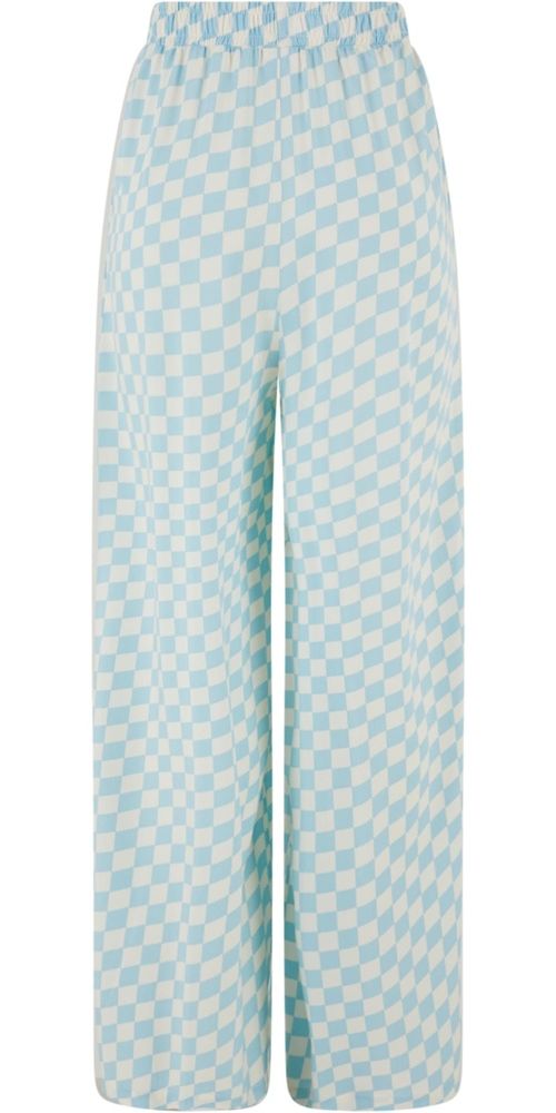UrbanClassicsDamenLadiesViscoseResortPantsTB6218Oceanbluecheck-3XL