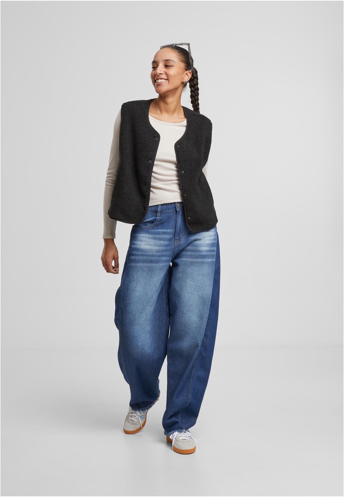 UrbanClassicsDamenVestLadiesButtonedTeddyTB8011