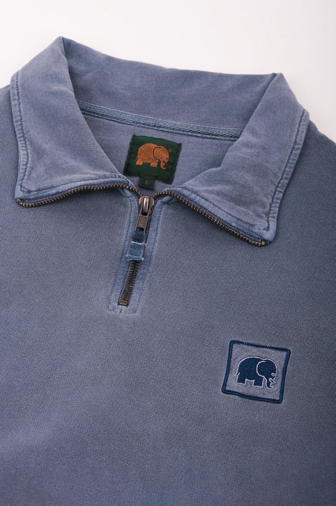 TrendsplantSweaterSauceLoopbackPigmentDyedQuarterZipSweaterFadedNavy