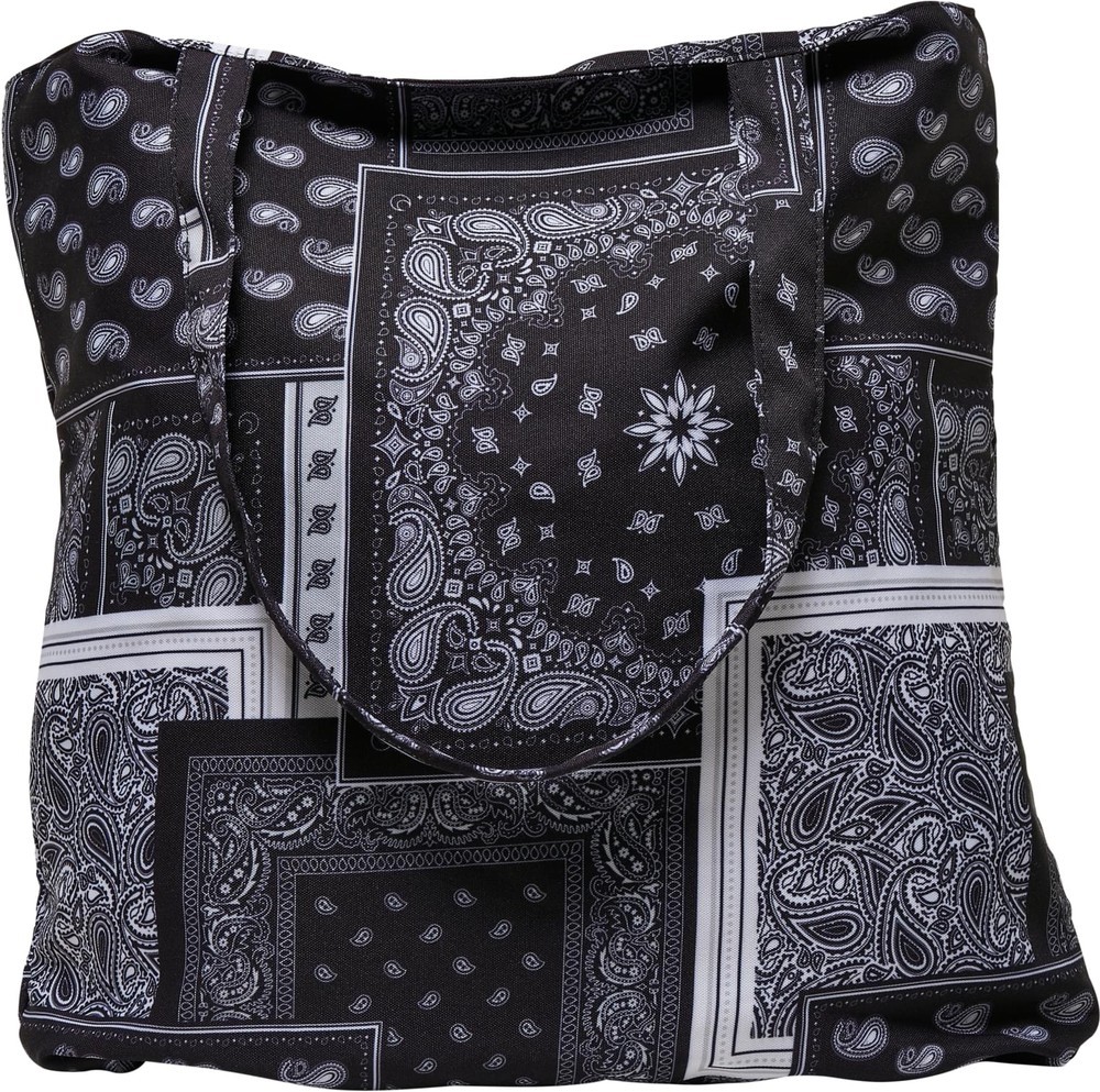 UrbanClassicsTascheBandanaPatchworkPrintToteBagBlackWhite