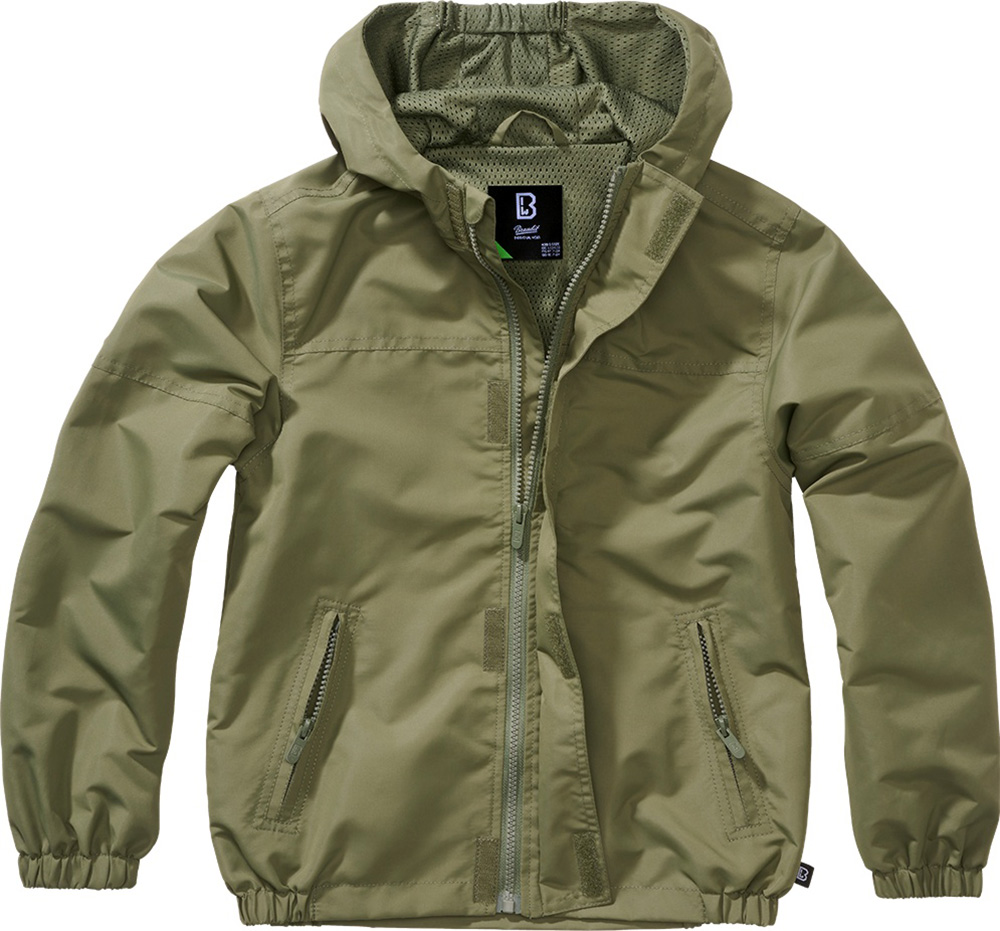 BranditKinderJackeKidsSummerwindbreakerFrontzipOlive