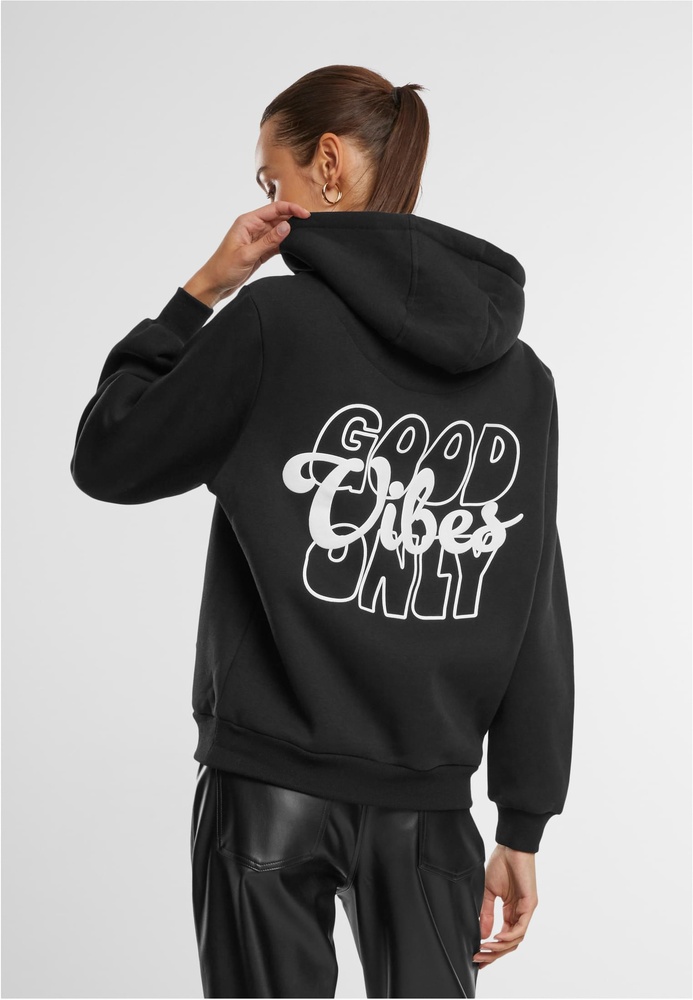 MissTeeDamenGoodVibesPuffPrintLadiesFluffyHoodyMST207Black-3XL
