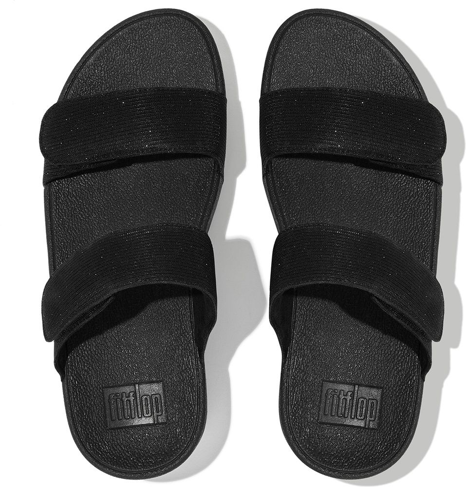 FitFlopDamenSandalenLuluAdjustableShimmerluxSlidesFZ9AllBlack-36