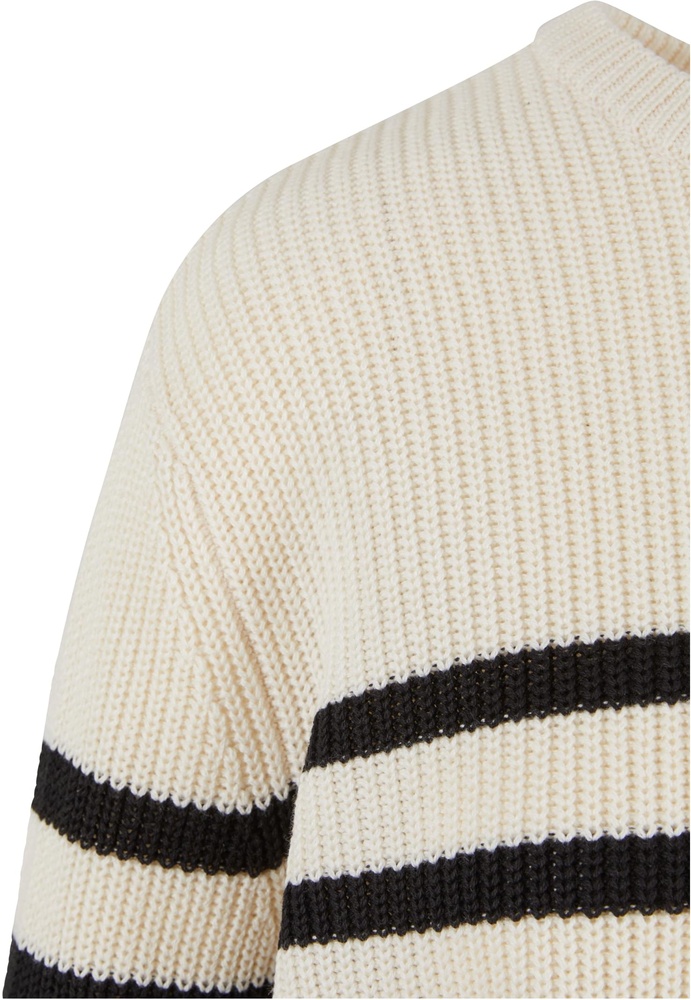 UrbanClassicsDamenLadiesRibStripedSweaterTB6895WhitesandBlack-3XL