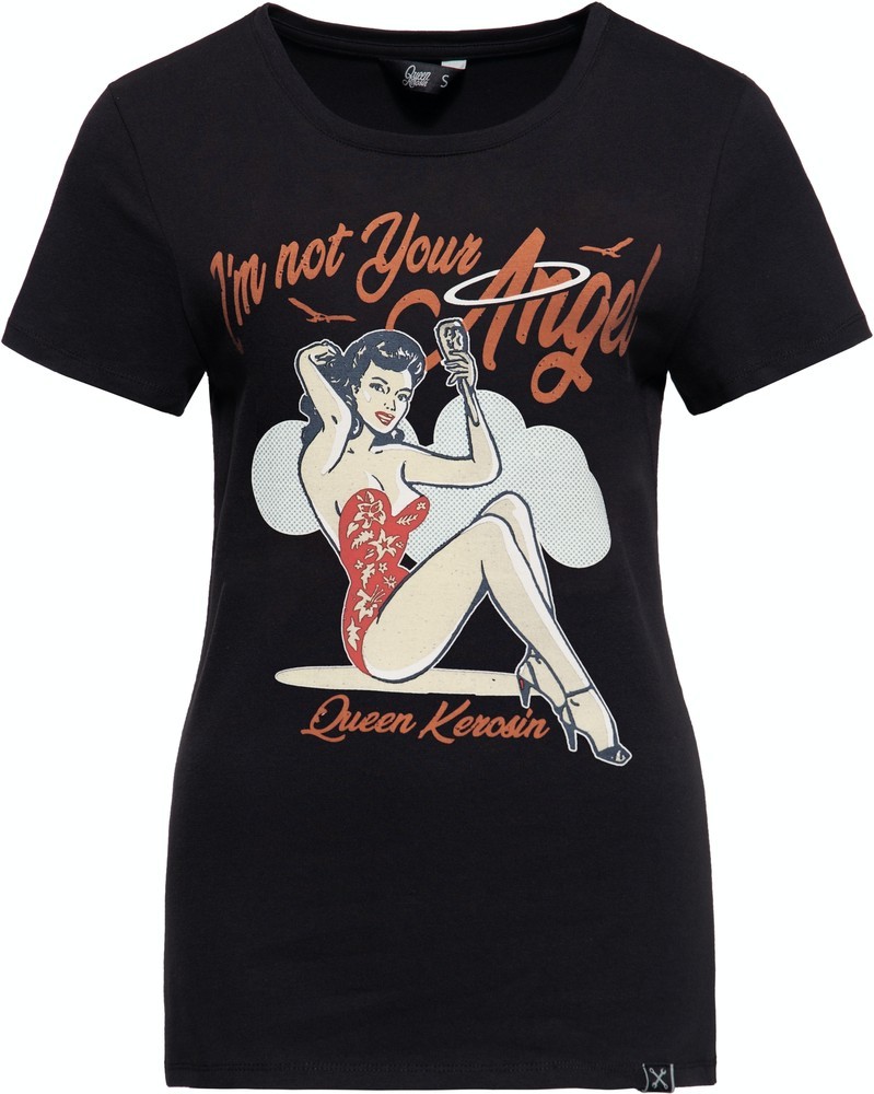 QueenKerosinDamenImnotyourAngelPrintT-ShirtSchwarz