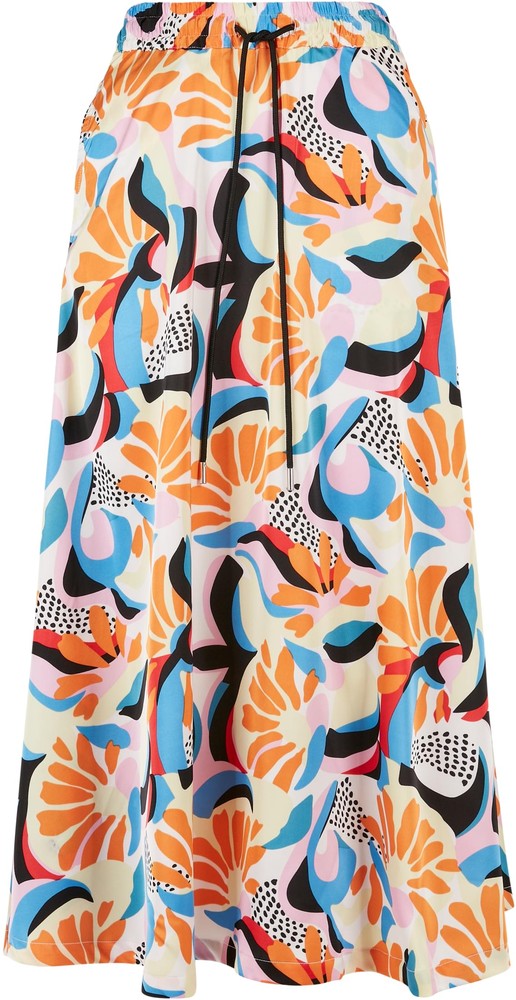 UrbanClassicsDamenRockLadiesAopSatinMidiSkirtMagicmangoabstract