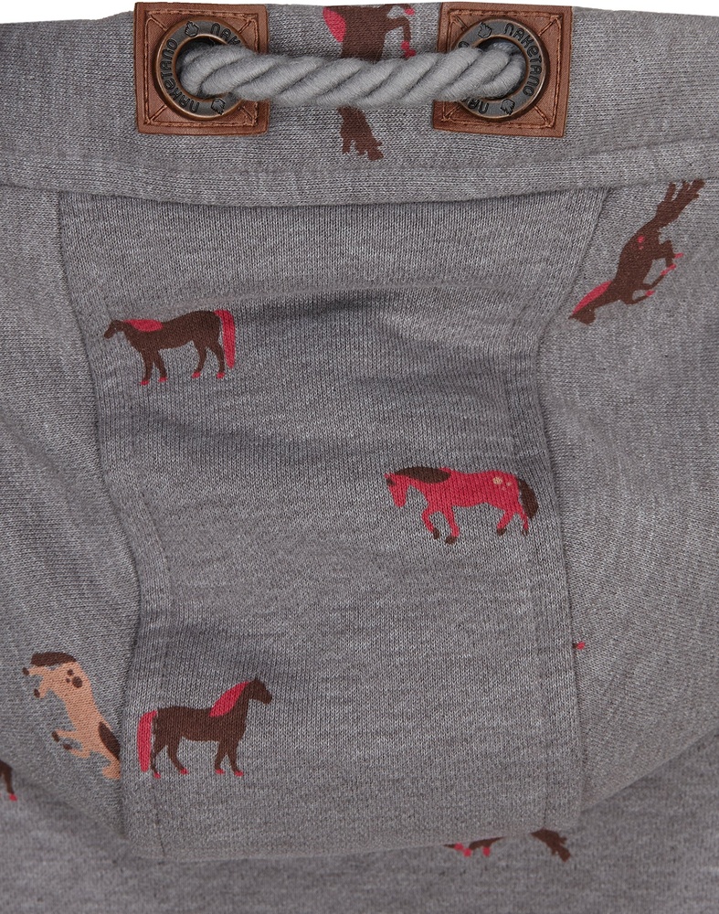 NaketanoDamenSweatjackeBrazzo1801-0301DarkGreyMelangeSmallHorses-XS