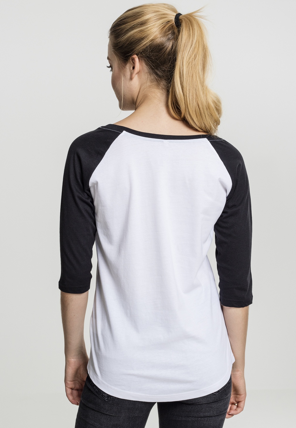 MerchcodeFemaleShirtLadiesBrandalised-BanksysGraffitiBalloonsRaglanTeeWhiteBlack