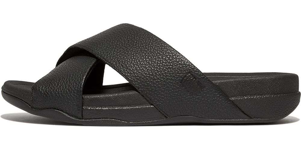 FitFlopSandalenSurferMensTumbled-LeatherCrossSlidesHA6
