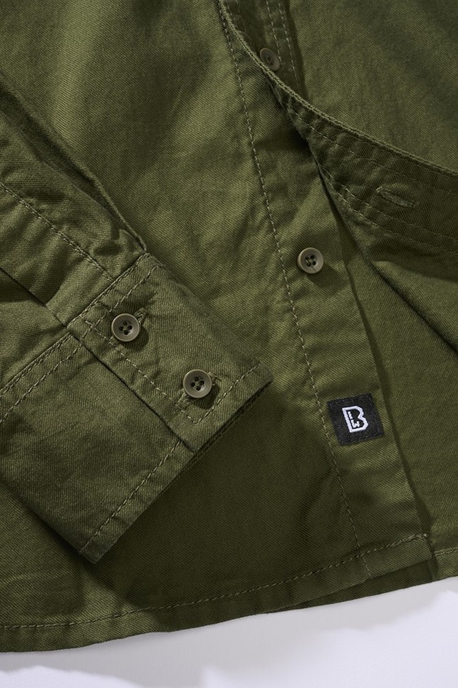 BranditHerrenHemdFlannelShirtLongSleeveOlive-S