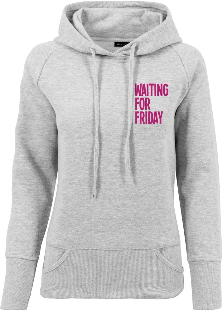 MisterTeeDamenLadiesWaitingForFridayHoodyGrey-XL
