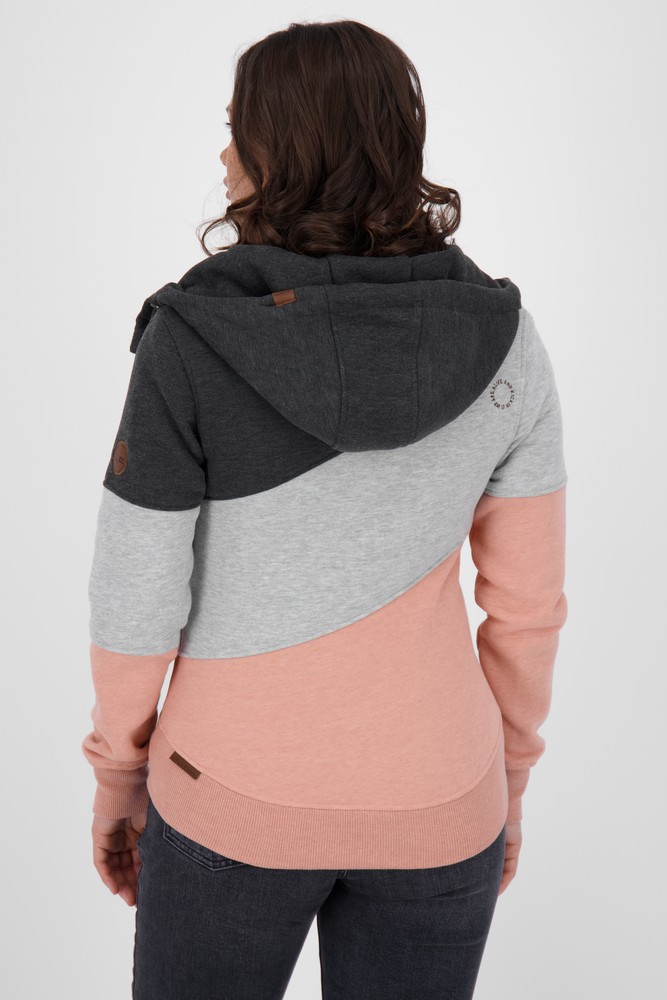 AlifeKickinDamenSteffiAKASweatjacketMahagoniumMelange