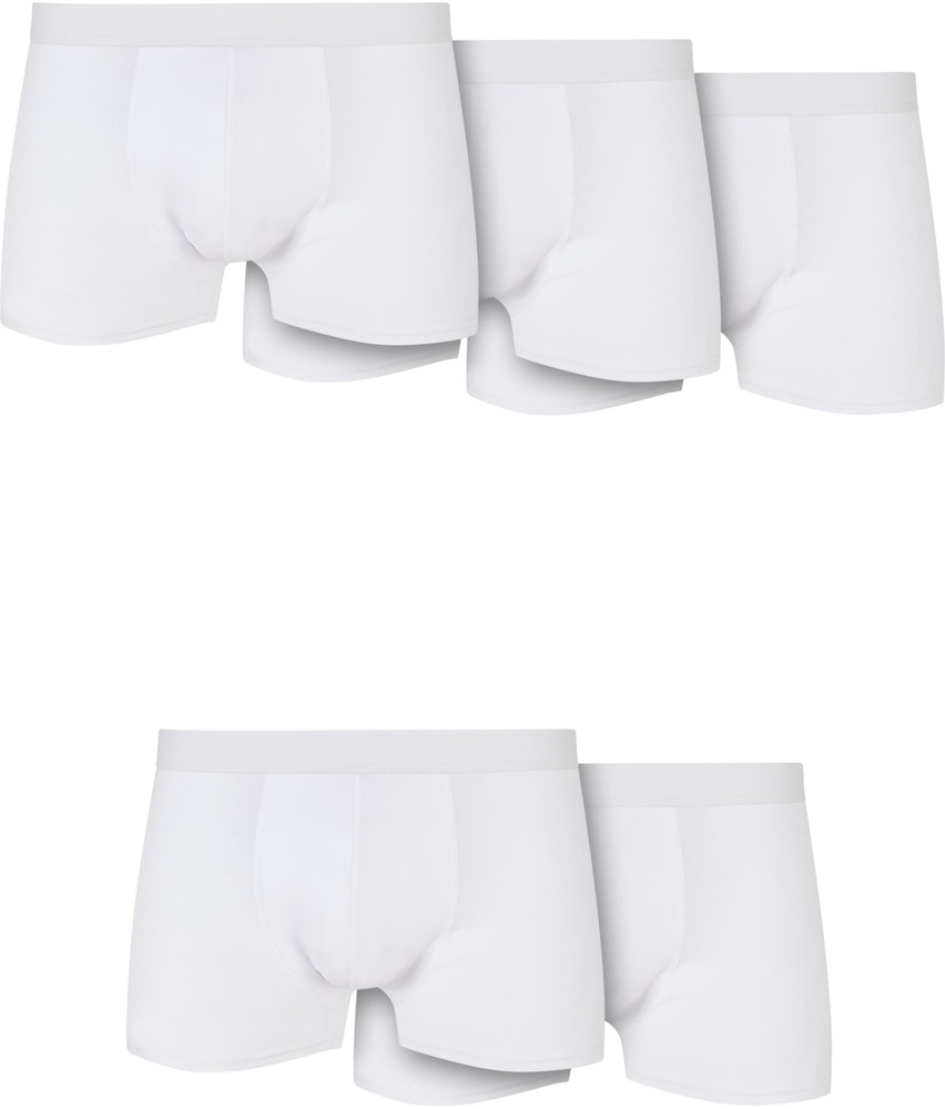 UrbanClassicsSolidOrganicCottonBoxerShorts5-PackTB6292White-3XL