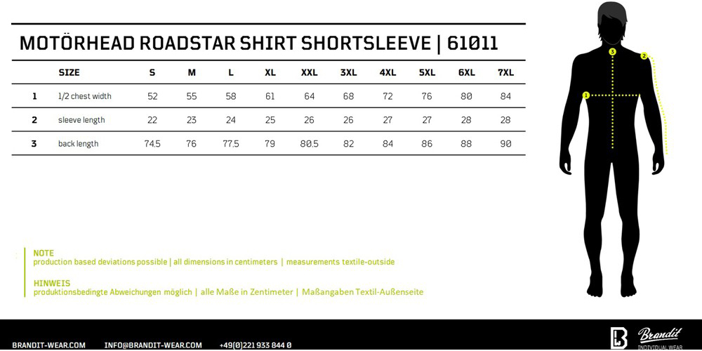 BranditMenHemdMotrheadShirtBlack