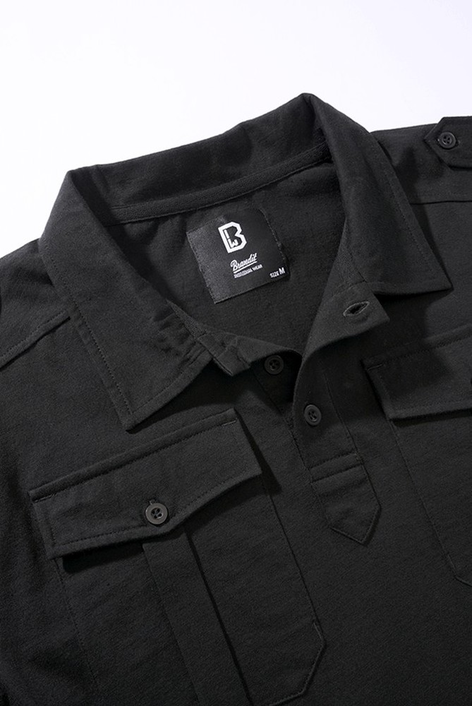 BranditHerrenT-ShirtJerseyPoloshirtWillislongsleeveBlack