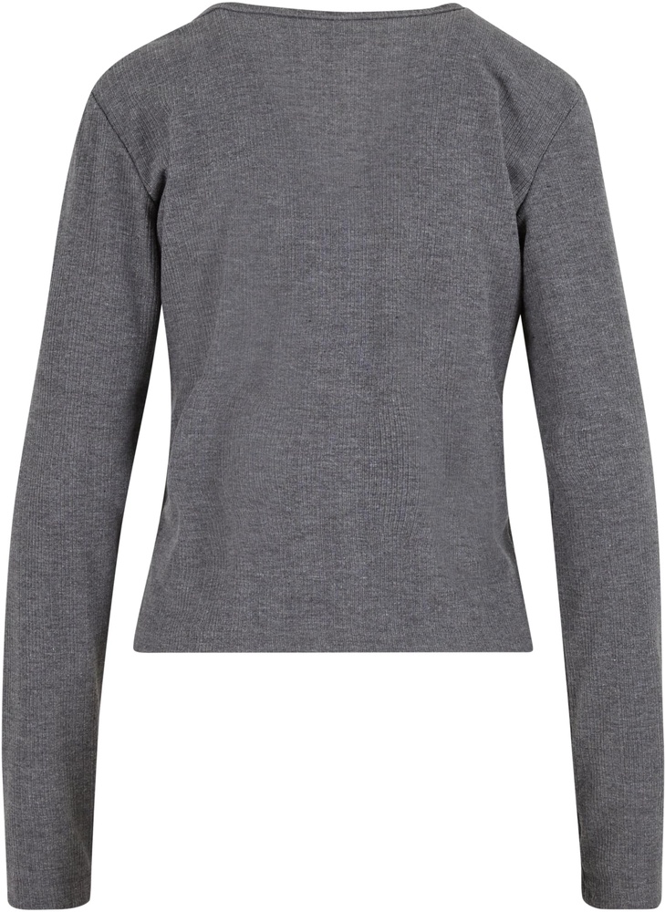 UrbanClassicsDamenLadiesRibCardiganTB7001Darkgreymelange-L