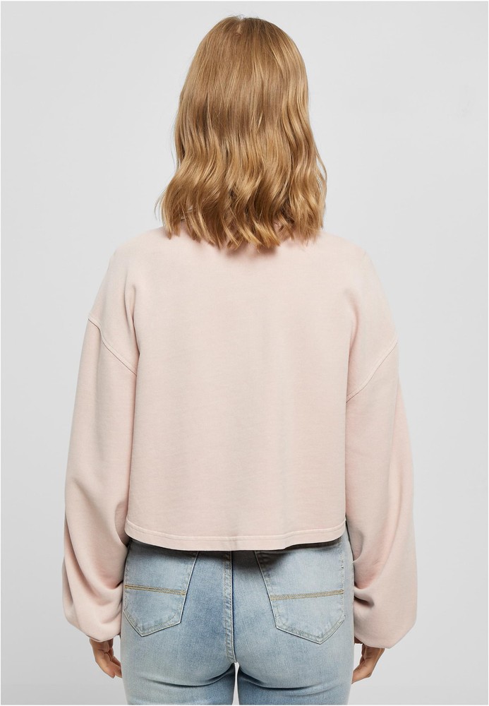 UrbanClassicsDamenLadiesCroppedSmallEmbroideryTerryCrewneckPink-3XL