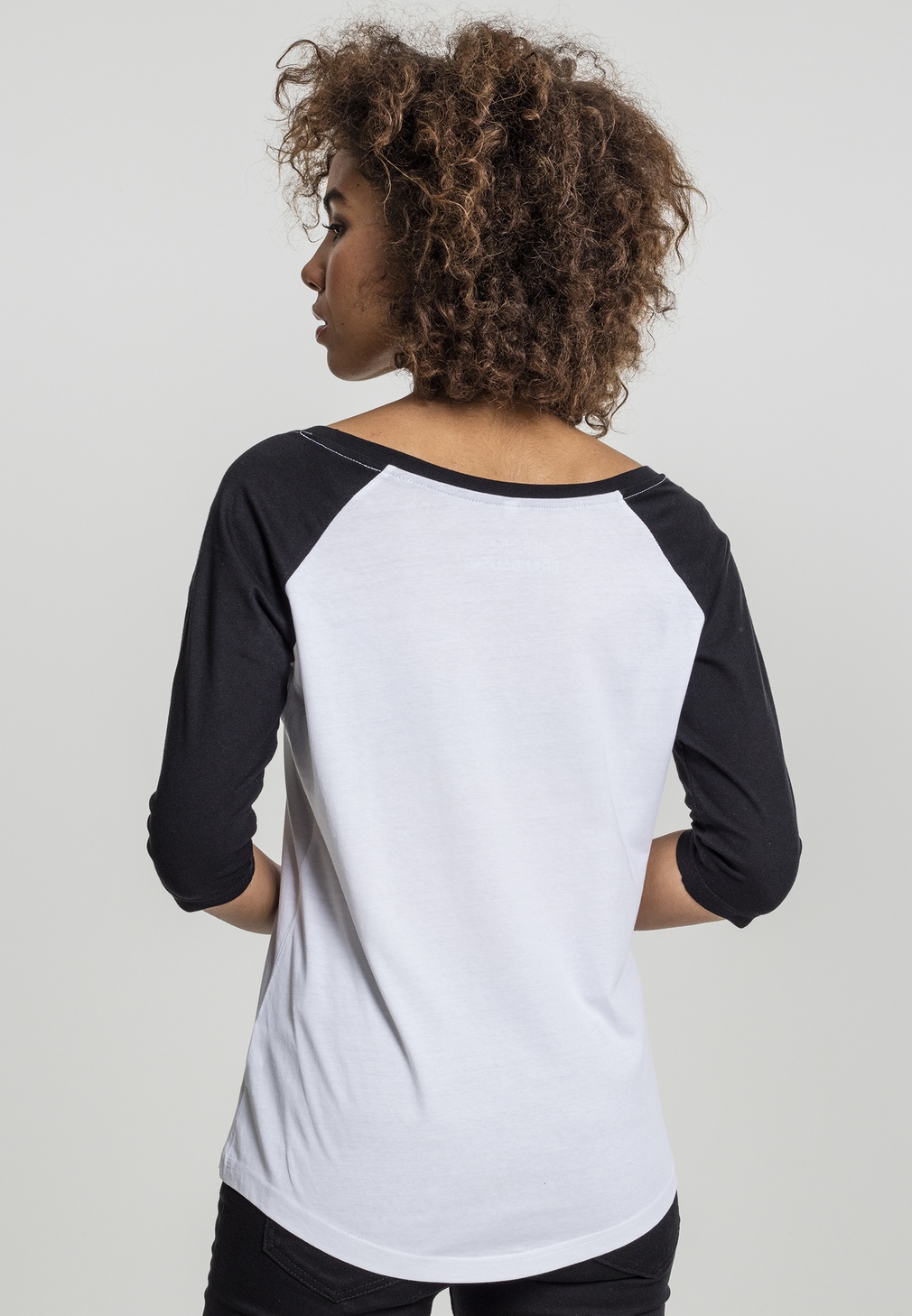 MerchcodeFemaleShirtLadiesBrandalised-BanksysGraffitiApeRaglanTeeWhiteBlack