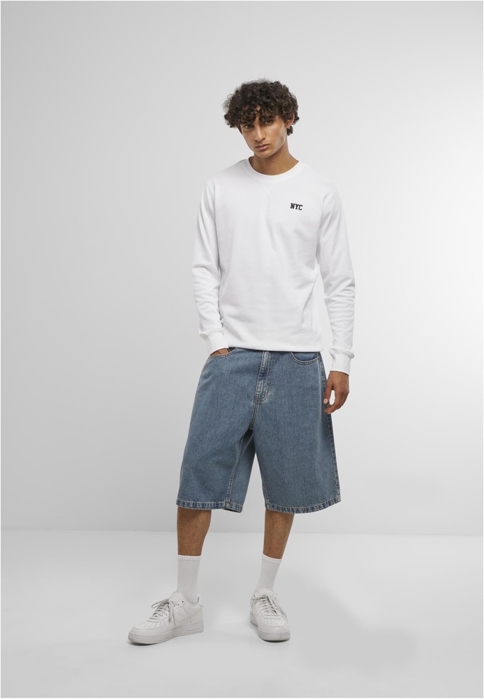 MisterTeeNycWordingEmbLightCrewSweatshirtMT3925White-3XL