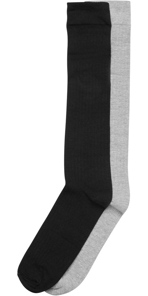 UrbanClassicsSockenHighKneeSocks2-PackTB7429ABlackHeathergrey-43-46