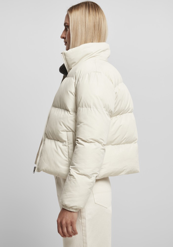UrbanClassicsDamenLadiesShortPeachedPufferJacketWhitesand-3XL