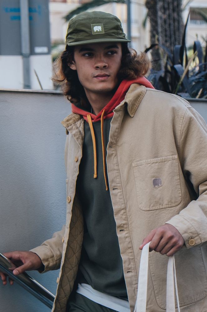 TrendsplantCapWaterRepellentNylonFivePanelCapDarkOliveGreen