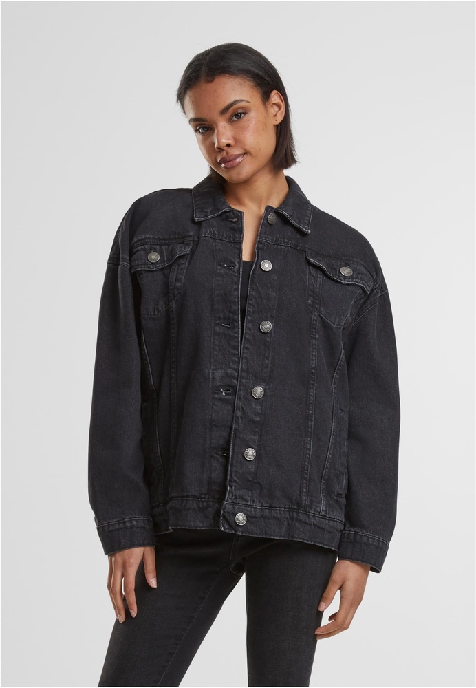 UrbanClassicsDamenJeansjackeLadiesOversized90sDenimJacketTB6208BlackWashed-3XL