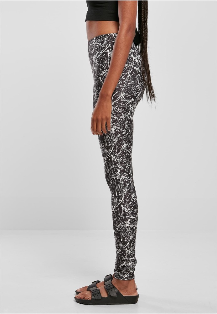 UrbanClassicsDamenLadiesSoftAopLeggingsBlackpaint-3XL