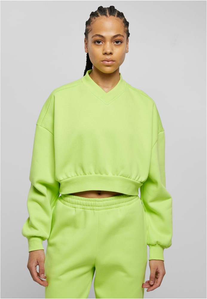 UrbanClassicsDamenLadiesCroppedV-NeckFrozenyellow-3XL
