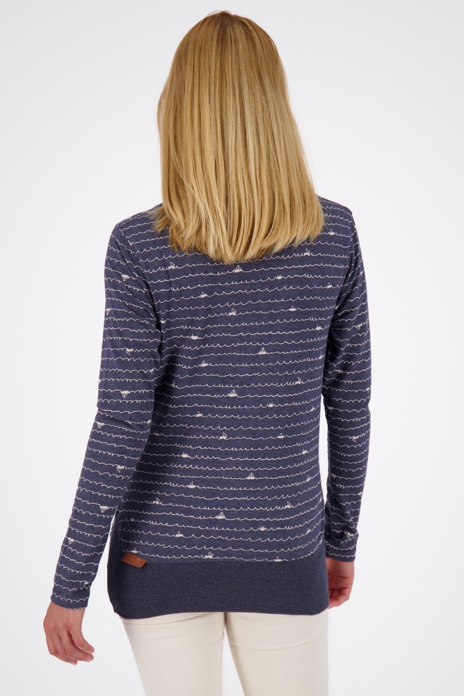 AlifeKickinDamenConnyAKBLongsleeveMarineMelange