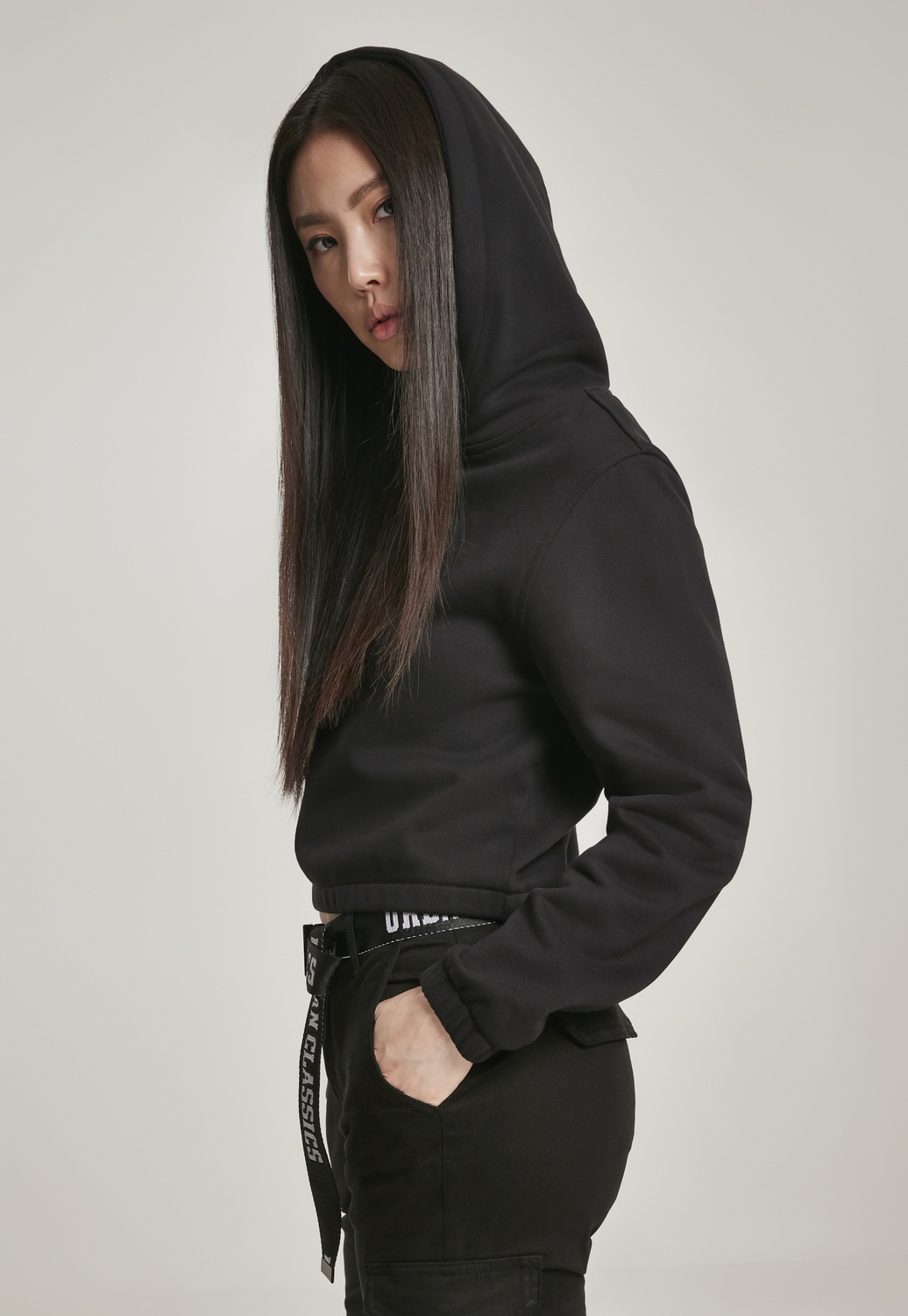 UrbanClassicsDamenHoodieLadiesContrastDrawstringHoodyBlack