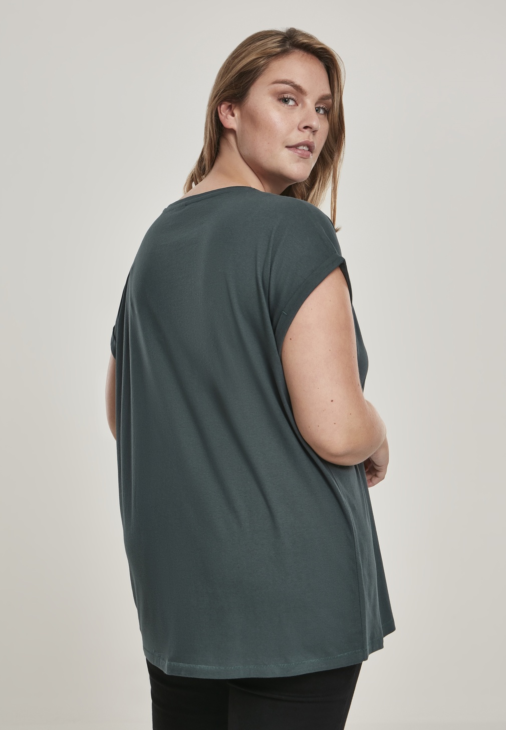 UrbanClassicsFemaleShirtLadiesExtendedShoulderTeeBottlegreen-3XL