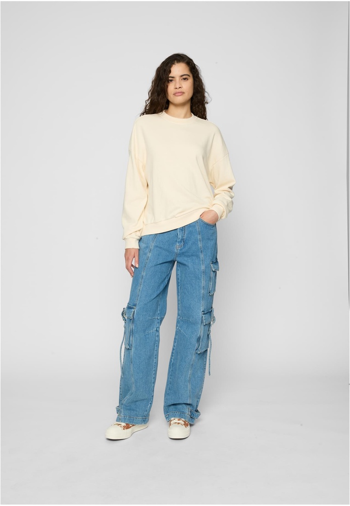 UrbanClassicsDamenPulloverLadiesOversizedLightTerryCrewneckTB6855Whitesand-3XL