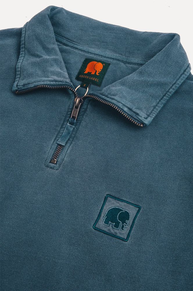 TrendsplantSweaterSaucePigmentDyedHalfZipSweaterElmGreenGreen-XS