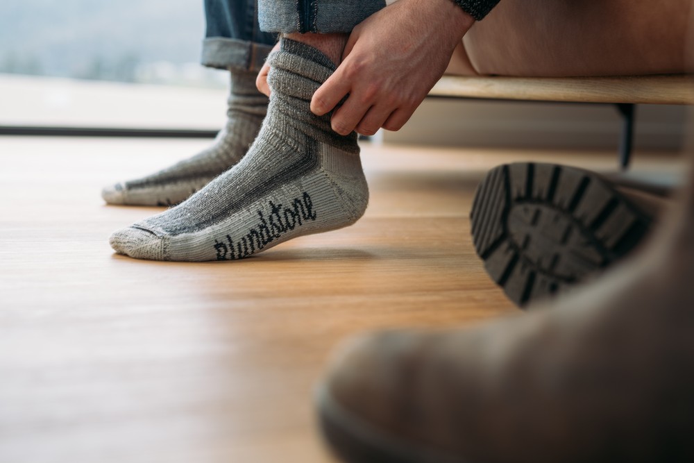 BlundstoneSockenGreyandBlackMid-WeightMerinoWoolSocks