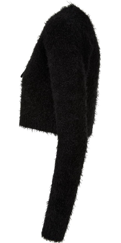 UrbanClassicsDamenLadiesTiedCroppedFeatherCardiganBlack-3XL