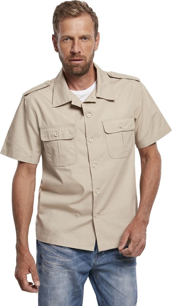 BranditHemdUSRipstopShirtShortSleeve4103Beige-S