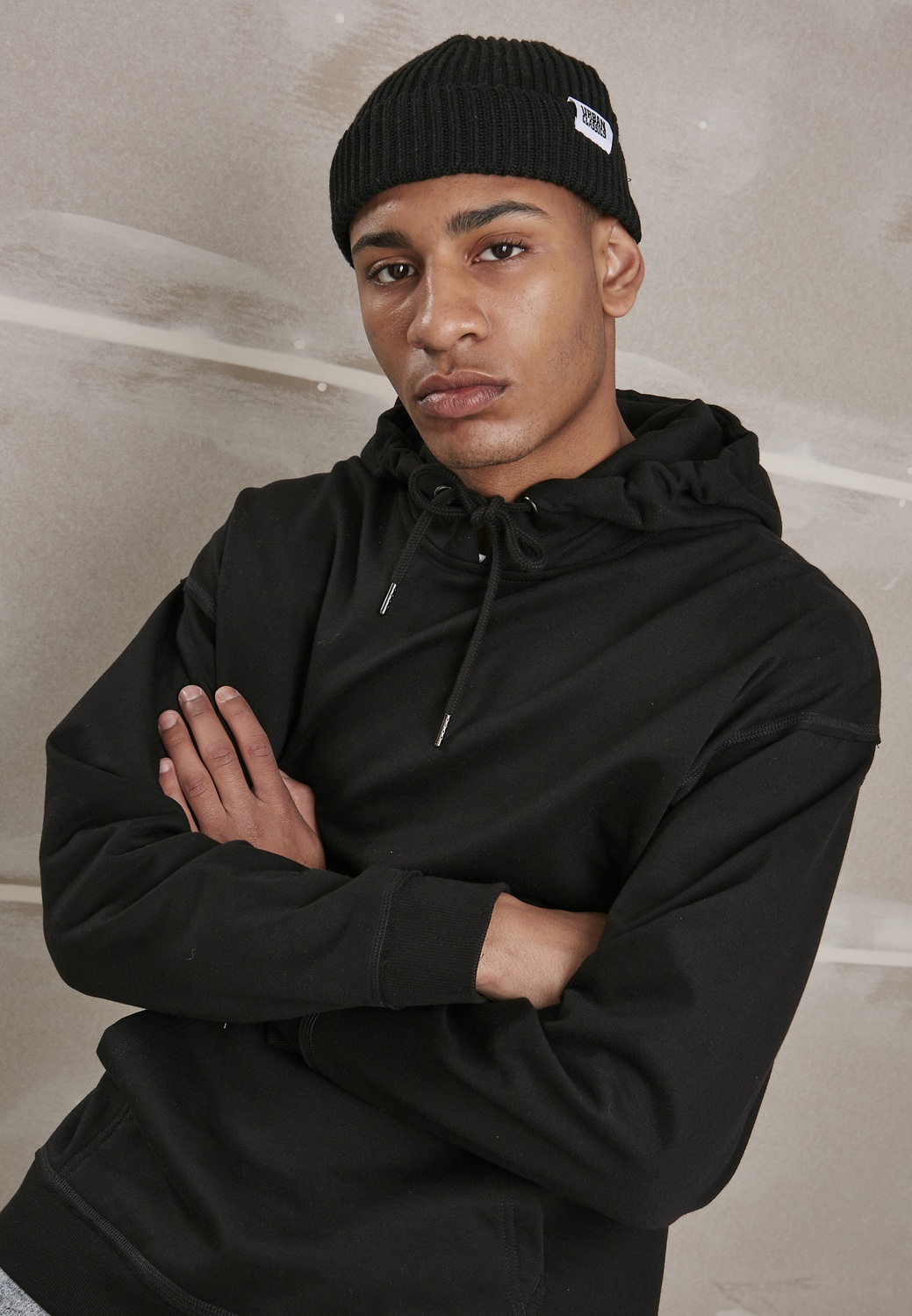 UrbanClassicsBeanieRecycledYarnFishermanBeanieBlack