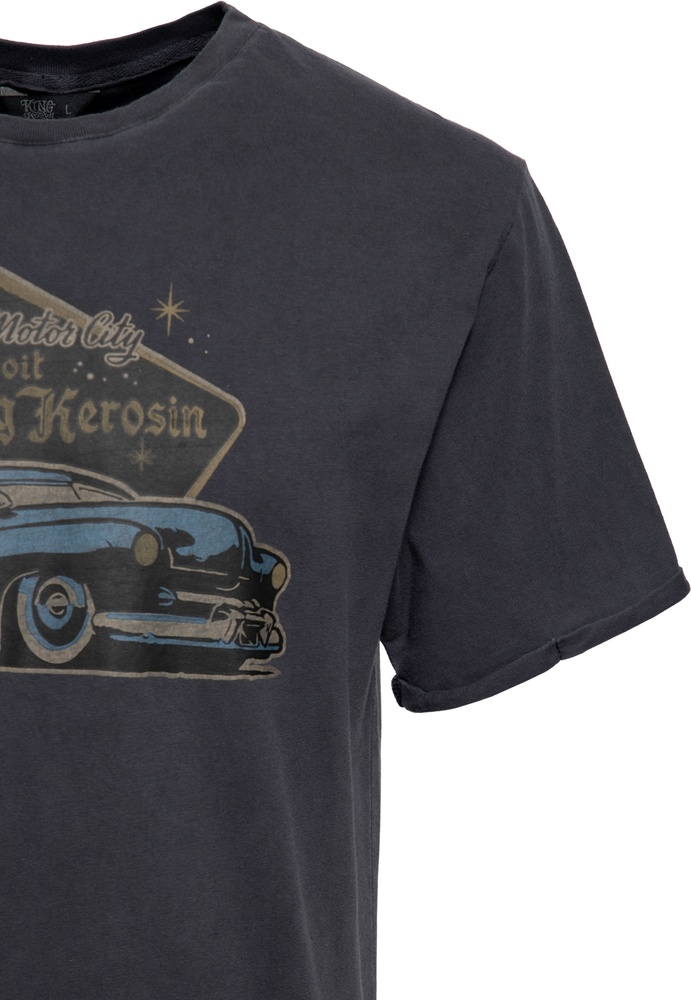 KingKerosinOilwashedT-ShirtDetroitGreaserKKI31009Black-S