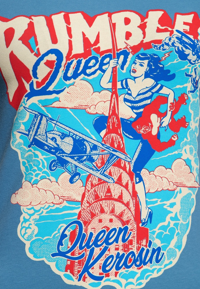 QueenKerosinDamenPrintT-ShirtRumbleQueenQKI31005BlueHeaven-XS
