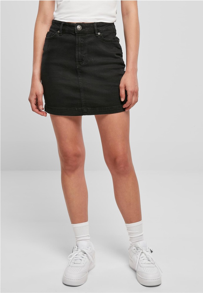 UrbanClassicsDamenLadiesOrganicStretchDenimMiniSkirtBlackWashed-26