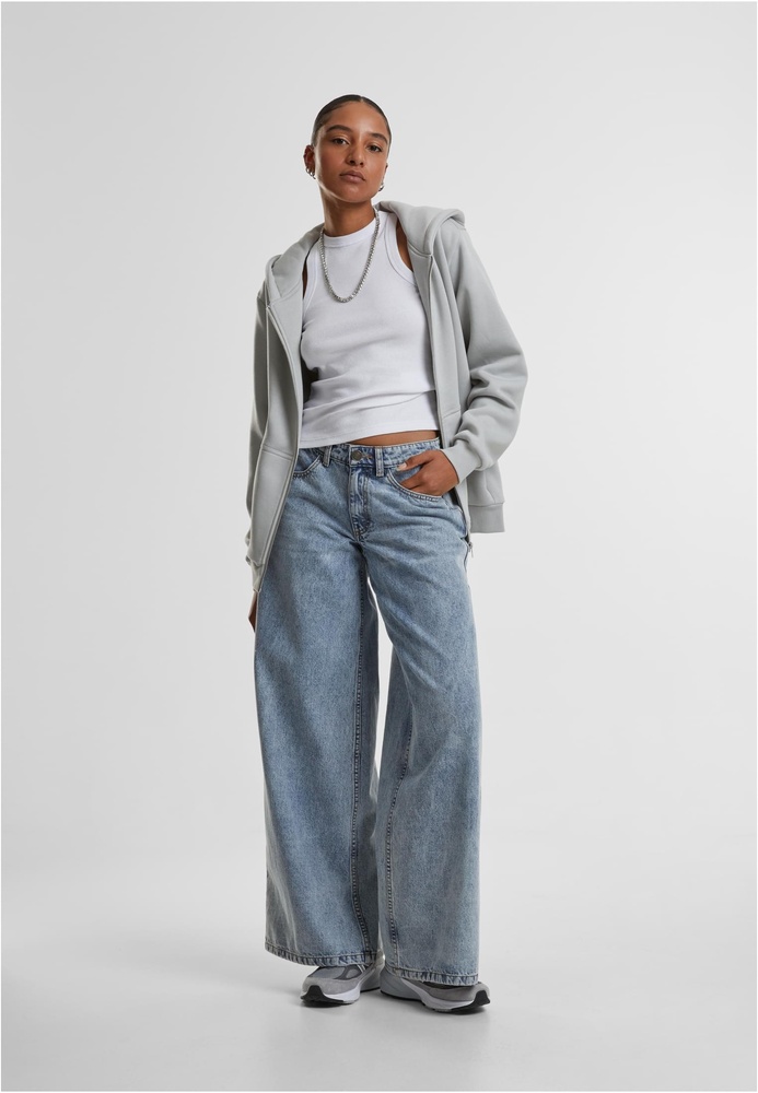 UrbanClassicsDamenLadiesFluffyZipHoodyTB7286Lightasphalt-3XL